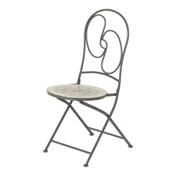 Silla metálica/mosaico bistro color negro para exterior 39 x 47 x 94 cm