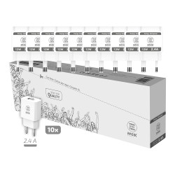 Pack ahorro 10 cargadores basik 2,4a blanc (usb-a) tech one tech