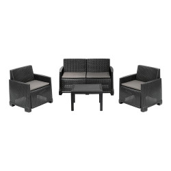 Conjunto jardin iseo 4 piezas antracita