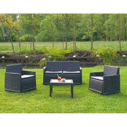 Conjunto jardin iseo 4 piezas antracita