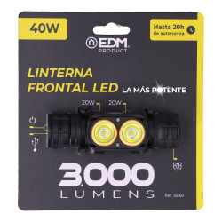 Linterna frontal 3.000lm edm