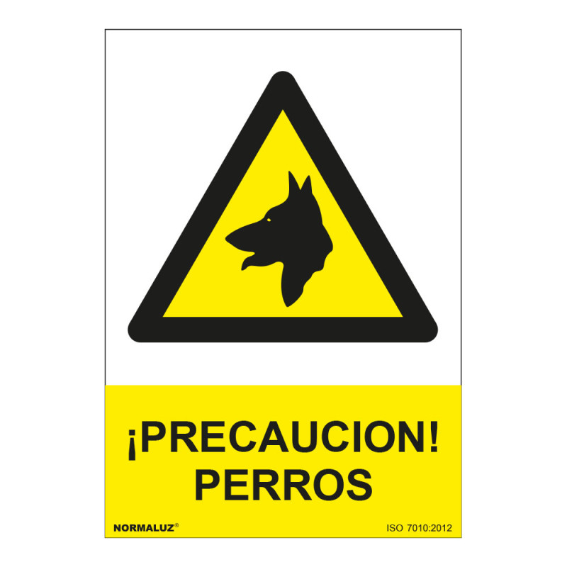 Señal peligro precaución perros pvc 0,7mm 210x300mm normaluz Señal peligro precaución perros pvc 0,7mm 210x300mm normaluz