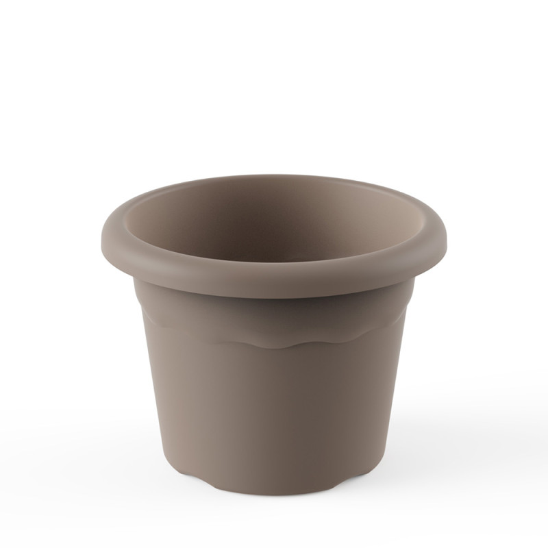 Maceta redonda medida de 22cm color taupe 7322 tau plastiken Maceta redonda medida de 22cm color taupe 7322 tau plastiken