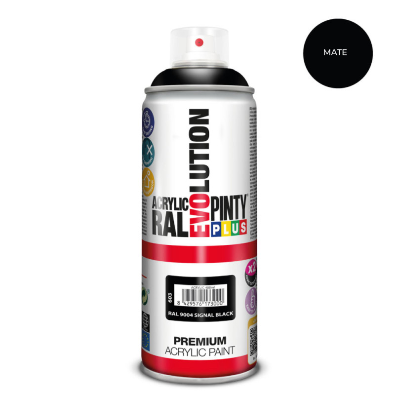 Pintura en spray pintyplus evolution 520 cc ral 9004 matt signal black Pintura en spray pintyplus evolution 520 cc ral 9004 matt signal black