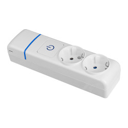 Base múltiple de 2 tomas 2p+t, 16 a 250 v con interruptor luminoso
