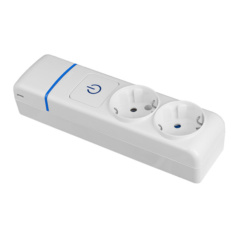 Base múltiple de 2 tomas 2p+t, 16 a 250 v con interruptor luminoso Base múltiple de 2 tomas 2p+t, 16 a 250 v con interruptor luminoso