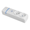 Base múltiple de 2 tomas 2p+t, 16 a 250 v con interruptor luminoso