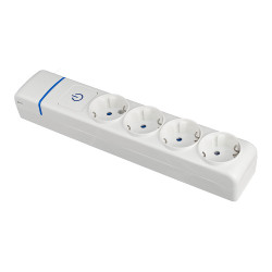 Base múltiple de 4 tomas 2p+t, 16 a 250 v con interruptor luminoso