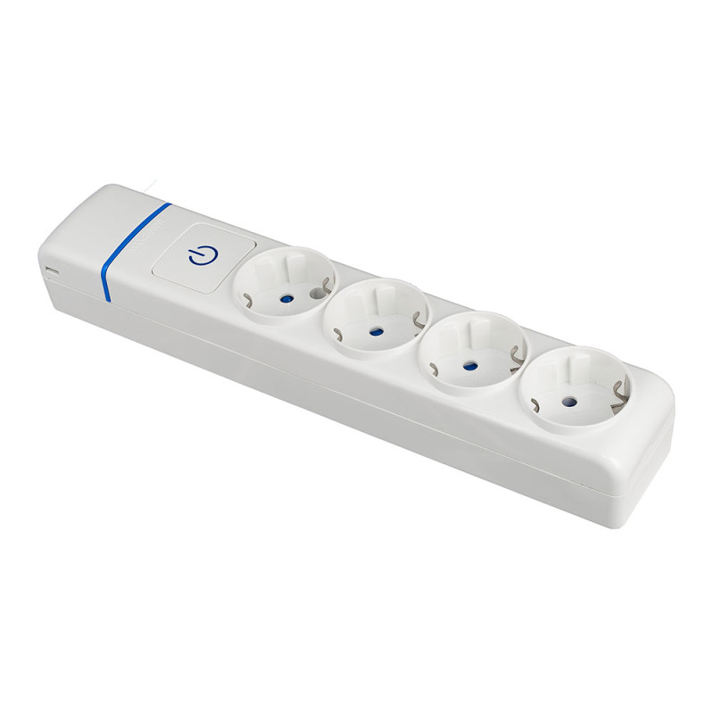 Base múltiple de 4 tomas 2p+t, 16 a 250 v con interruptor luminoso Base múltiple de 4 tomas 2p+t, 16 a 250 v con interruptor luminoso