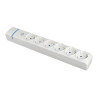 Base múltiple de 6 tomas 2p+t, 16 a 250 v con interruptor luminoso
