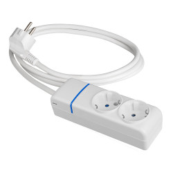 Prolongador con 2 tomas 2p+t, 16 a 250 v de cable h05vv-f 3g 1,5 m