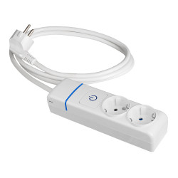 Prolongador con 2 tomas 2p+t, 16a 250v con interruptor luminoso, cable 1, 5 m