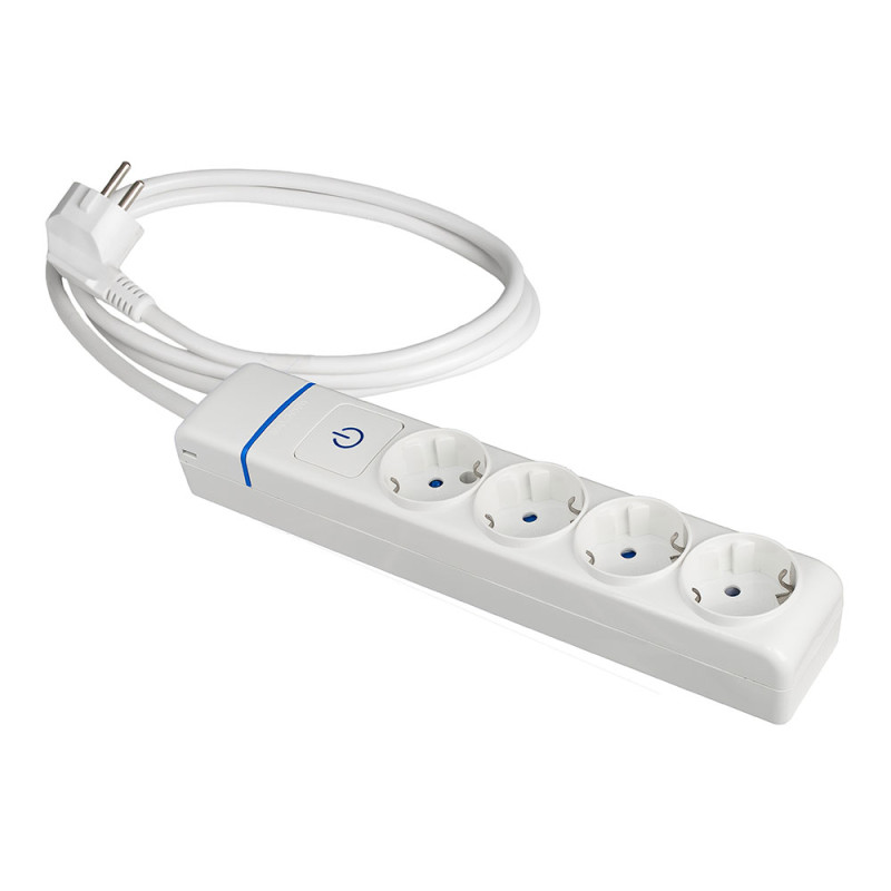 Prolongador con 4 tomas 2p+t, 16a 250v con interruptor luminoso, cable 1, 5 m Prolongador con 4 tomas 2p+t, 16a 250v con interruptor luminoso, cable 1, 5 m