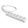 Prolongador con 4 tomas 2p+t, 16a 250v con interruptor luminoso, cable 1, 5 m