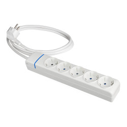 Prolongador con 5 tomas 2p+t, 16 a 250 v de cable h05vv-f 3g 1,5 m
