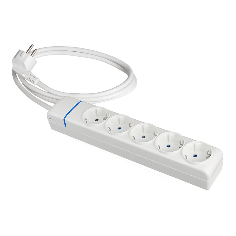 Prolongador con 5 tomas 2p+t, 16 a 250 v de cable h05vv-f 3g 1,5 m Prolongador con 5 tomas 2p+t, 16 a 250 v de cable h05vv-f 3g 1,5 m