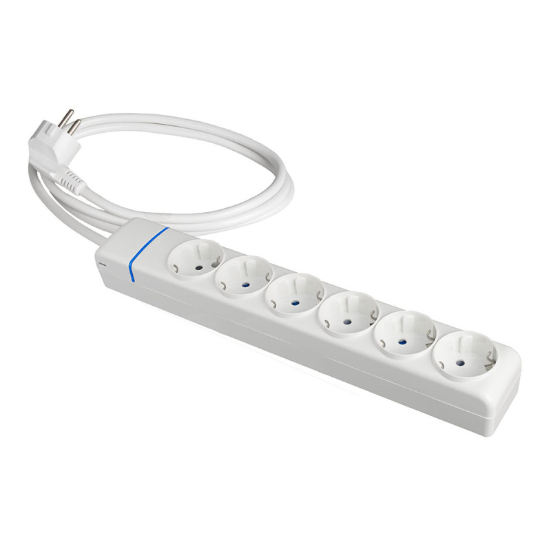 Prolongador con 6 tomas 2p+t, 16 a 250 v de cable h05vv-f 3g 1,5 m Prolongador con 6 tomas 2p+t, 16 a 250 v de cable h05vv-f 3g 1,5 m