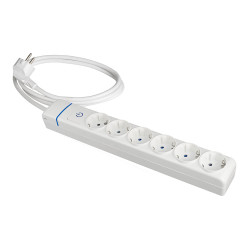 Prolongador con 6 tomas 2p+t, 16a 250v con interruptor luminoso, cable 1, 5 m