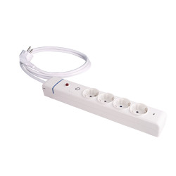 Prolongador con 4 tomas 2p+t, 16 a 250 v máx.3680 w 850°c gwt
