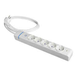 Prolongador con 5 tomas 2p+t, 16 a 250 v. máx.3680 w 850°c gwt