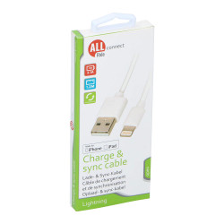 Cable usb-a a lightning 1,2 m blanco