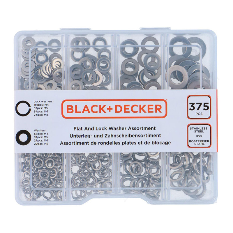 Surtido de arandelas planas y de seguridad black+decker Surtido de arandelas planas y de seguridad black+decker