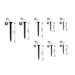 Surtido de tornillos para madera cabeza ph black+decker