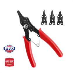 Alicates arandelas circlip 4-en-1, 155 mm
