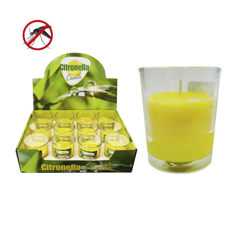 Vela citronela 50g con recipiente de cristal ø6x5cm euro/uni. Vela citronela 50g con recipiente de cristal ø6x5cm euro/uni.