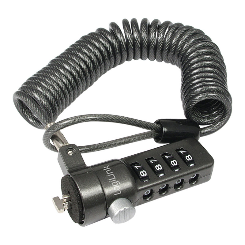 Cable antirrobo para portatil con combinacion 4 cifras negro logilink Cable antirrobo para portatil con combinacion 4 cifras negro logilink