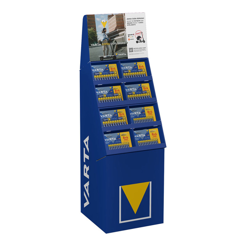 Expositor promocional longlife power 8+4, 89 packs (50 packs aa + 39 packs aaa) varta Expositor promocional longlife power 8+4, 89 packs (50 packs aa + 39 packs aaa) varta