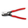 Tijeras cortacables con filo de corte doble recubiertos de plástico bruñido 200 mm ø 20 mm / 70 mm² 9511200 knipex