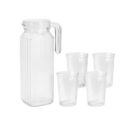 Set jarra + 4 vasos vidrio, ye9000500, excellent houseware