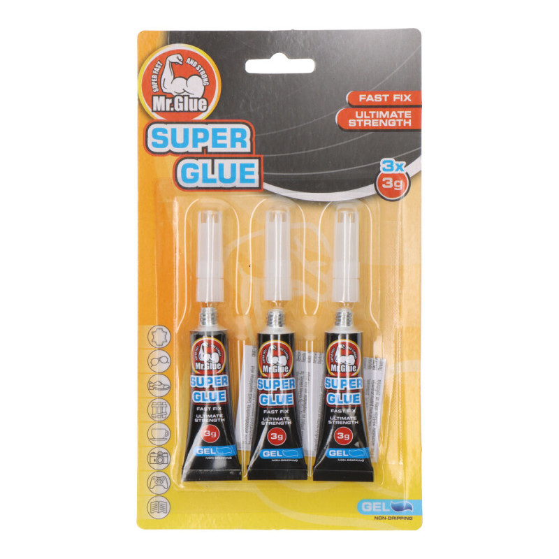 Cianocrilato gel, 3 x 3 g Cianocrilato gel, 3 x 3 g