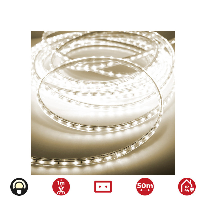 Tira de led 60 leds/m 4,2w/m 220-240v ip44 50 m blanco calido Tira de led 60 leds/m 4,2w/m 220-240v ip44 50 m blanco calido