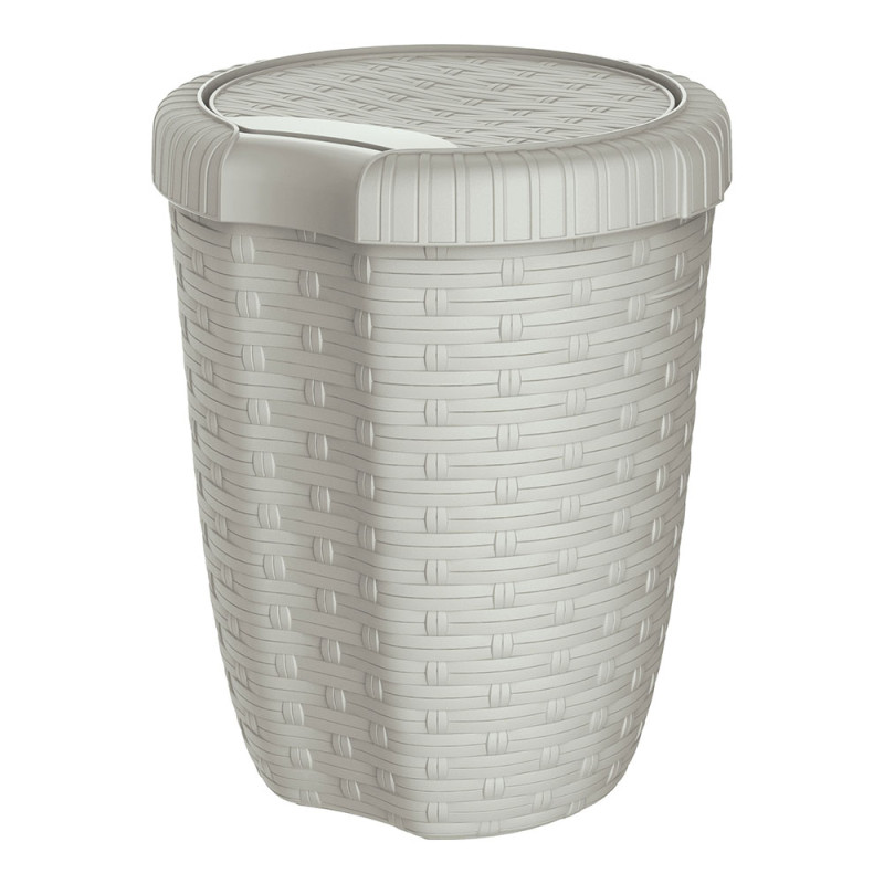 Cubo con tapa 8l. ø23x al.29cm color crema imitación mimbre/rattan mondex Cubo con tapa 8l. ø23x al.29cm color crema imitación mimbre/rattan mondex