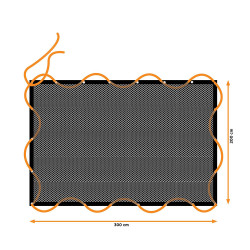 Red de carga elastica, medida:2x3m, con 14 ojales. black+decker
