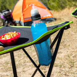 Mesa de camping textil plegable con funda cafolby. innovagoods