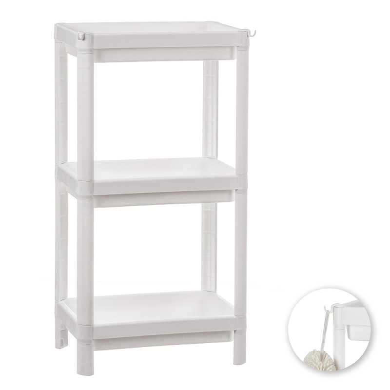 Estanteria plastico 3 baldas blanca 35,5x23x75 cm balette Estanteria plastico 3 baldas blanca 35,5x23x75 cm balette