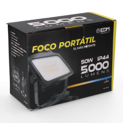 Foco / proyector led recargable 50 w 5.000 lm 12.000 mah 6.500 k