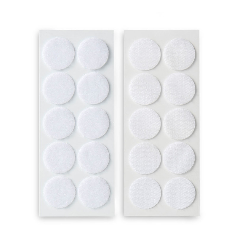 Discos adhesivos de cierre de gancho y bucle ø20 mm. blanco Discos adhesivos de cierre de gancho y bucle ø20 mm. blanco