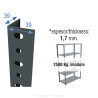 Perfil sclassic p/40 2000mm gris. simon rack