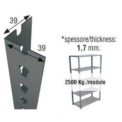 Perfil sclick p/40 2000mm gris. simon rack