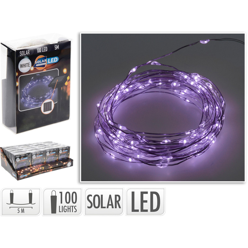Guirnalda micro led, violeta, 100 leds, solar, 7 m Guirnalda micro led, violeta, 100 leds, solar, 7 m