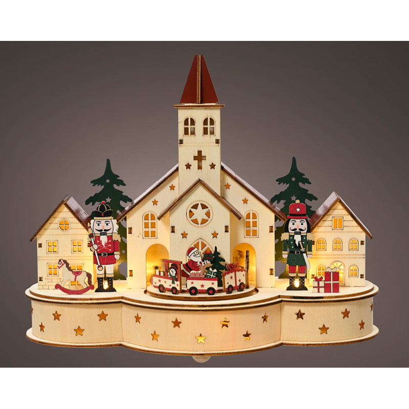 Escena de cascanueces navideños, 30x14x24,5cm. Escena de cascanueces navideños, 30x14x24,5cm.