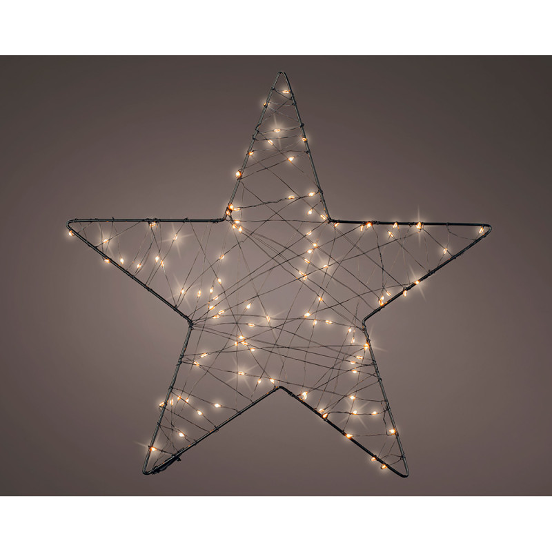 Estrella de malla micro led, ø38 cm. Estrella de malla micro led, ø38 cm.