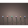 Guirnalda microleds parpadeante, 20 luces con estaca, blanco cálido/multicolor.