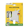 Recogedor exterior abatible giratorio 180° con 5 m de cinta, 28 x 159 x 120 mm blanco