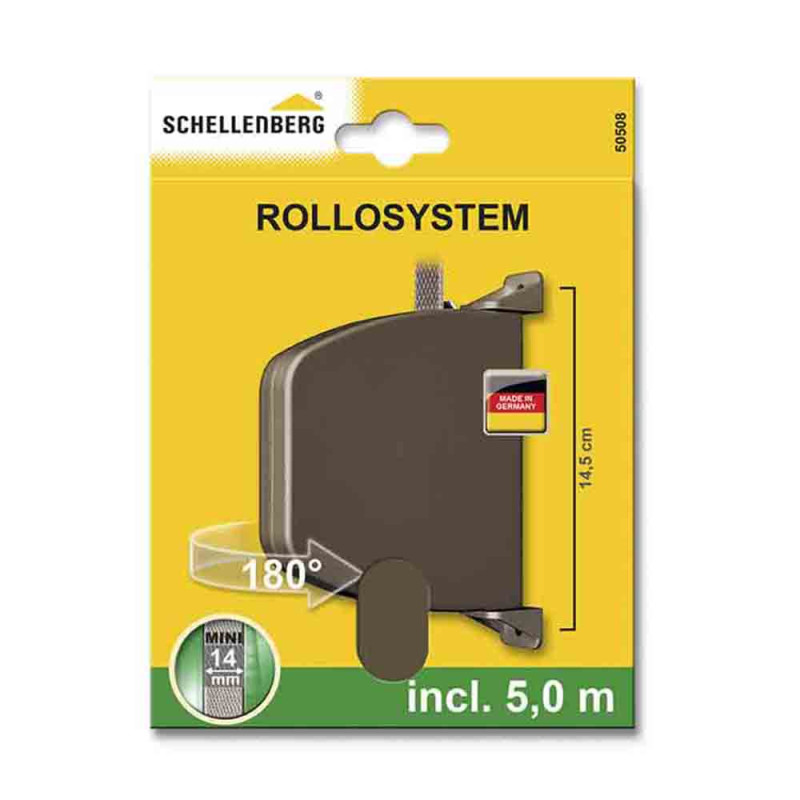 Recogedor exterior abatible giratorio 180° con 5 m de cinta, 28 x 159 x 120 mm marrón Recogedor exterior abatible giratorio 180° con 5 m de cinta, 28 x 159 x 120 mm marrón