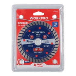 Disco diamantado, segmentado profi turbo ø115x20 mm. workpro